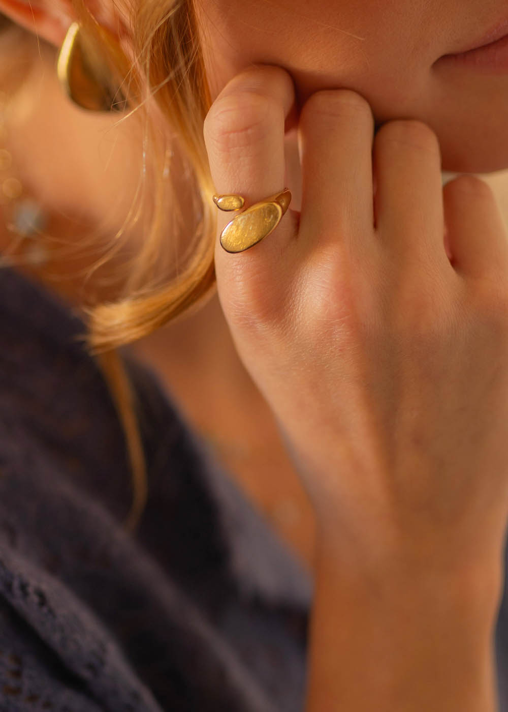 Anello doppia piastra bombato