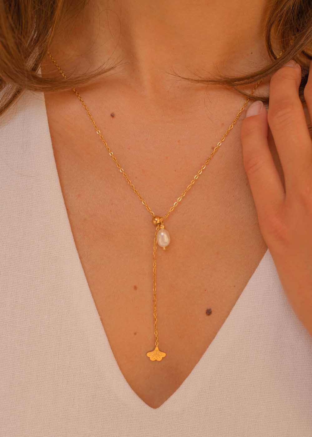Collana ginko perlina