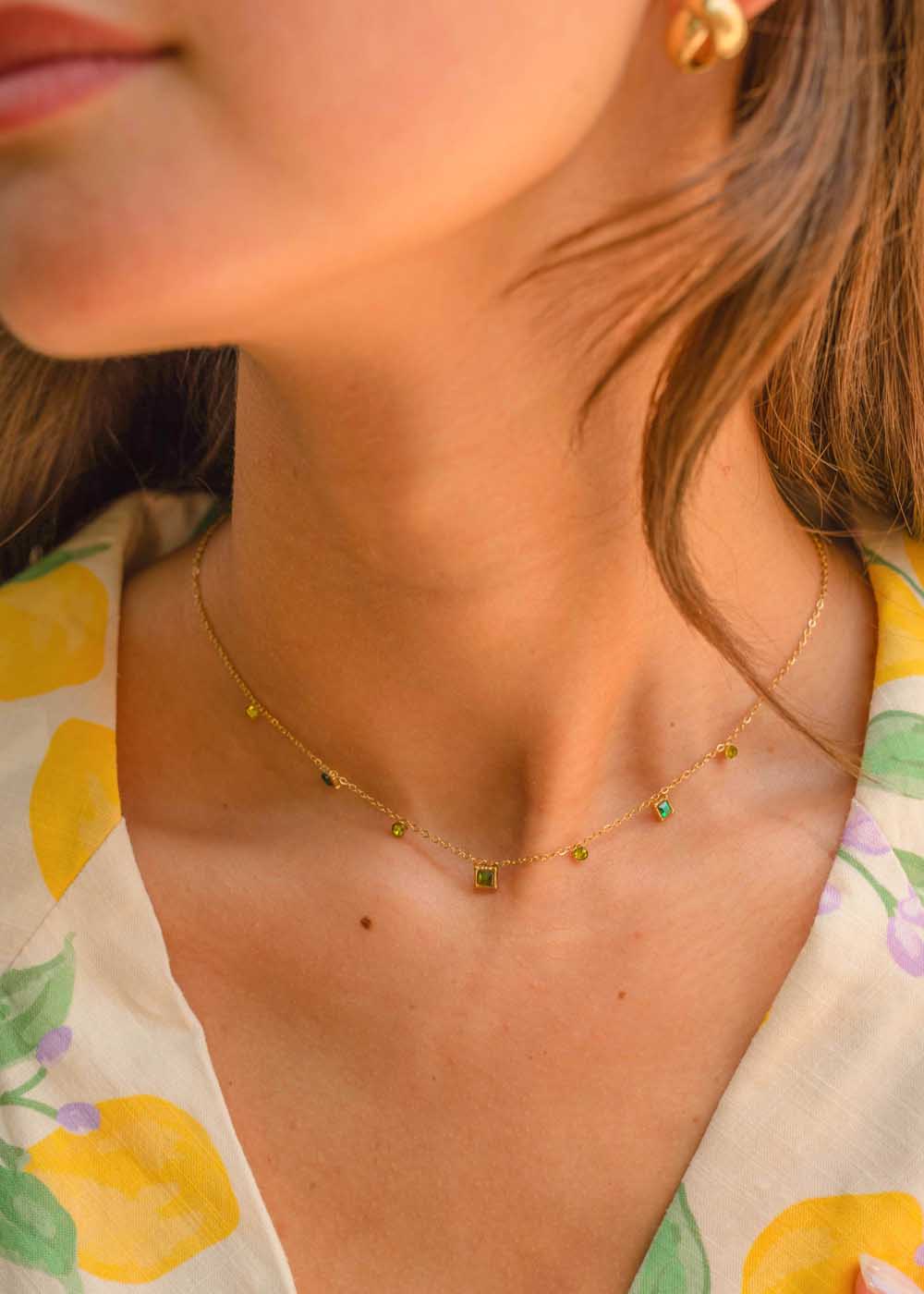 Collana Piastrine verdi